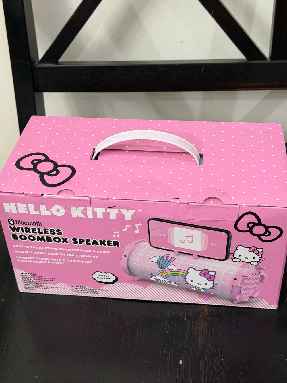 Hello Kitty Wireless Boombox Speaker with Built-in Phone Stand